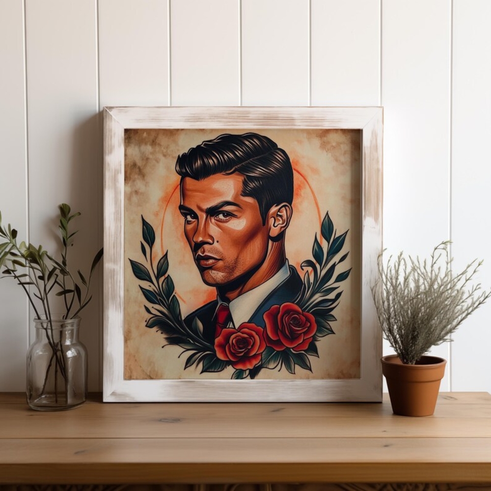 Framed Portrait with Red Roses - Picture 4 of 4